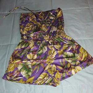 Halter Top Tropical Print Romper